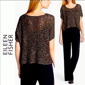 Eileen Fisher Bronze Metallic Shrug Knit Top